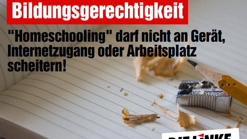 Bildungsgerechtigkeit. Holeschooling darf nicht a Gerät, Internetzugang oder Arbeitsplatz scheitern.