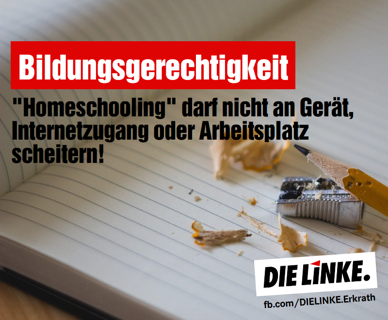 Bildungsgerechtigkeit. Holeschooling darf nicht a Gerät, Internetzugang oder Arbeitsplatz scheitern.