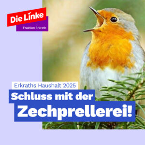 Rotkehlchen zum Erkrather Haushalt 2025: Schluss mit der Zechprellerei!